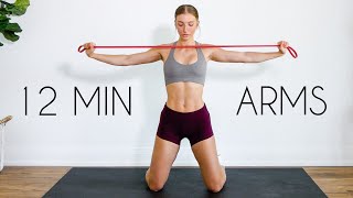 12 min UPPER BODY RESISTANCE BAND Workout At Home [upl. by Mapes]