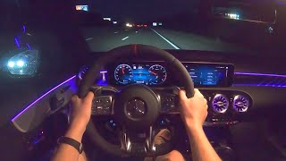 2020 MercedesAMG A35 Sedan  POV Night Drive Binaural Audio [upl. by Codel]