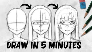 How to draw a face  GIRL VERSION  DrawlikeaSir [upl. by Ianaj]