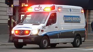 Ambulance responding with siren and lights Superior Ambulance Service [upl. by Glorianna]