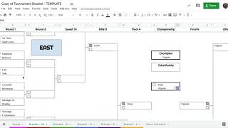 Google Sheets Tournament Bracket Tutorial [upl. by Yauq]