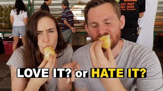 Trying DURIAN for the first time in Malaysia [upl. by Kentiggerma]