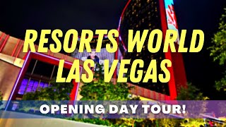 Resorts World Las Vegas Opening Day Property Tour  Casino Shops Dining amp Infinity Pool wViews [upl. by Sivar]