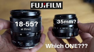 Fujifilm 35mm f2 or the 18 55mm at 35mm Which Should You Use [upl. by Midge]