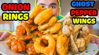 How to make ONION RINGS amp GHOST PEPPER WINGS [upl. by Platon]