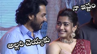 Actress Rashmika Mandanna Cute Attitude At Sulthan Pre Release Event  TFPC [upl. by Darin]