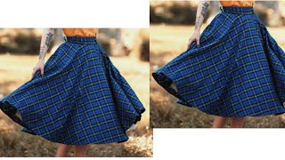 DIY flare Skirt with High Waist Band cutting and stitching [upl. by Inafets]