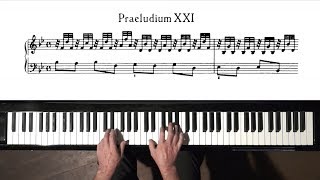 Bach Prelude and Fugue No21 Well Tempered Clavier Book 1 with Harmonic Pedal [upl. by Lesser]