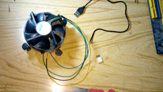 PC fan into USB fan  DIY USB fan  processor cooling fan converted into USB fan  laptop cooler [upl. by Erlond]