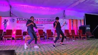 Telangana University Annual Day Celebrations  RAJESH amp NIKESH DANCE PERFORMANCE [upl. by Ladnyc774]