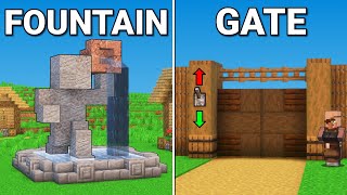 15 VILLAGE Build Hacks In Minecraft [upl. by Hcra]