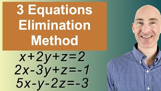 Solving Systems of 3 Equations Elimination [upl. by Leirda]