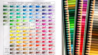 120 Polychromos FaberCastell Colour Pencils Swatch Chart [upl. by Ynohtnad]