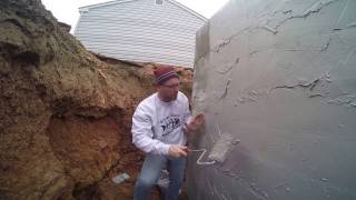 The Best Basement Waterproofing Easy  DIY Coating  Block Foundation  Exterior Waterproofing [upl. by Mctyre]