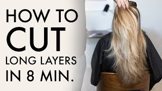 How To Cut Long Layers In 8 Min  Haircut Tutorial [upl. by Nolyarg716]