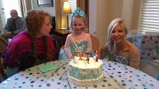 Elsa and Anna sing Happy Birthday to Evalyn [upl. by Medovich560]