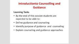 Introduction to Counselling and Guidance [upl. by Alomeda]