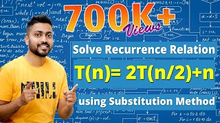 L24 Recurrence Relation  Tn 2Tn2 n  Substitution Method  Algorithm [upl. by Ramhaj912]