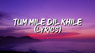 Tum mile dil khile lyrics  Indian lyrics [upl. by Arrek127]