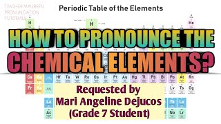 HOW TO PRONOUNCE THE 118 ELEMENTS IN PERIODIC TABLE  Teacher Maureen [upl. by Ellenad]