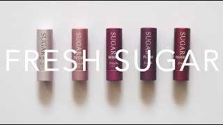 Fresh Sugar Tinted Lip Treatment  Swatches and Review [upl. by Arednaxela]