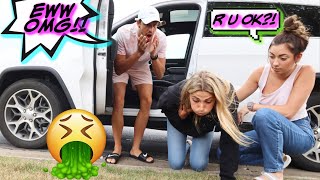 Getting CARSICK PRANK AND THROWING UP [upl. by Llehsam]