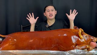 1 WHOLE NATIVE LECHON BABOY MUKBANG [upl. by Ollayos519]