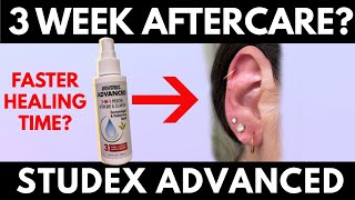 3 WEEK AFTERCARE Trying out the Studex Advanced Aftercare [upl. by Gretal94]