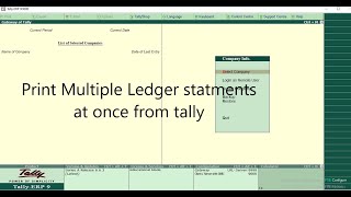 Print Multiple ledger statements from TALLY PRIME in one shot [upl. by Okiam519]