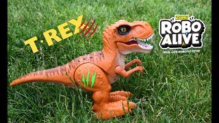 Walking and Biting TRex from ZURU Robo AliveUnboxingampReview Attacking Robo Dinosaur [upl. by Eikcir]