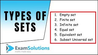 Types of Sets  ExamSolutions Maths Revision [upl. by Elnukeda]