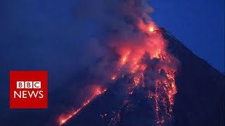 Timelapse of Philippines volcano eruption  BBC News [upl. by Egamlat]