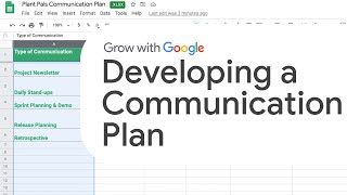 Create a Project Communication Plan  Google Project Management Certificate [upl. by Naarah]