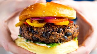 Quick Easy Black Bean Burgers Recipe [upl. by Pinto]