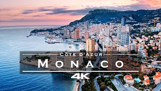 Monaco Côte dAzur 🇲🇨  by drone 4K [upl. by Spark]