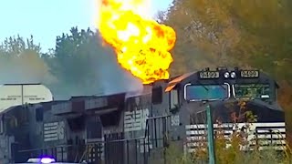 Norfolk Southern Train On Fire [upl. by Noived]