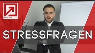 Vorstellungsgespräch  Stressfragen im Vorstellungsgespräch perfekt beantworten [upl. by Emmott]