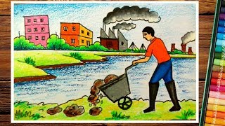 Pollution drawing competitionhow to draw environmental pollution step by step [upl. by Ofloda]