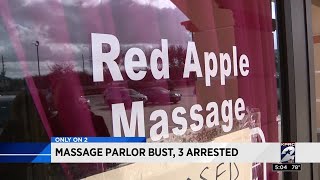 3 arrested in massage parlor bust [upl. by Ellene]