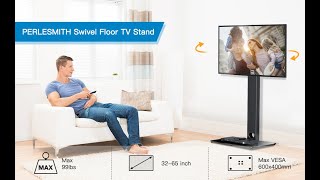 How to Install PERLESMITH PSFS01 Swivel Floor TV Stand for 3265 Inch TVs [upl. by Japheth934]