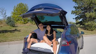 Camping in Our NEW Tesla Model Y [upl. by Heathcote]