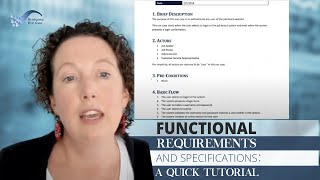 Functional Requirements and Specifications A Quick Tutorial [upl. by Aloeda]