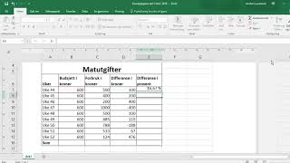 Regne ut prosent i Excel [upl. by Isma]