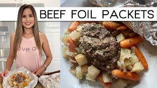 HOW TO MAKE BEEF FOIL PACKETS  HOBO DINNER FOIL PACKETS [upl. by Nner219]