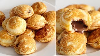 DIY Pancake Pockets WITHOUT the Pan  NutellaStuffed Pancakes  EASY Ebelskiver Recipe [upl. by Auerbach]