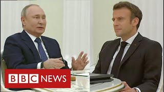 Presidents Macron and Putin discuss quothow to avoid war” in Ukraine  BBC News [upl. by Thisbe]