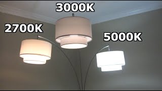 LED Light Bulb Color Comparison  2700K 3000K 5000K Side by Side Demo  Warm to Soft Bright White [upl. by Gowrie]