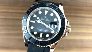 Rolex YachtMaster Oysterflex 116655 Rolex Watch Review [upl. by Adham]