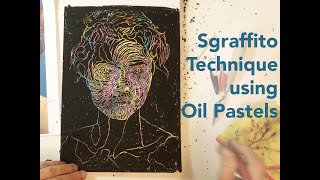 Sgraffito Technique using Oil Pastels  Step by Step [upl. by Nessi198]