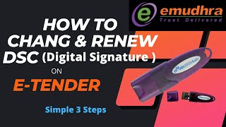 Process to Change  Update  Renew DSC Digital Signature on eTender  eProcurement dsc Lost [upl. by Cassandre]